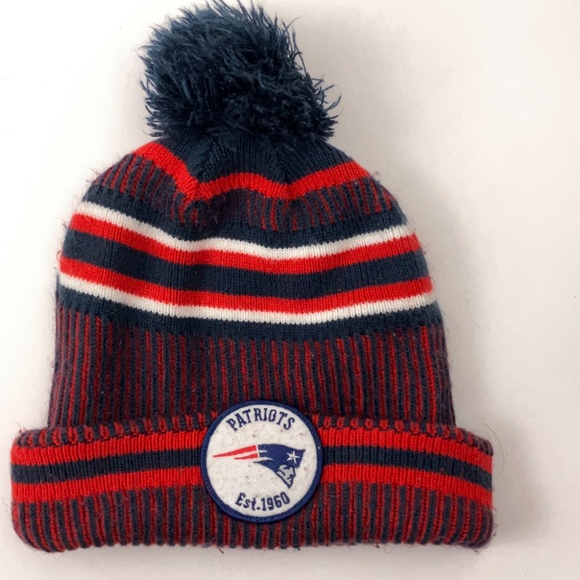 New England Patriots NFL 100 Year Patch Winter Hat New Era Youth - Picture 1 of 4
